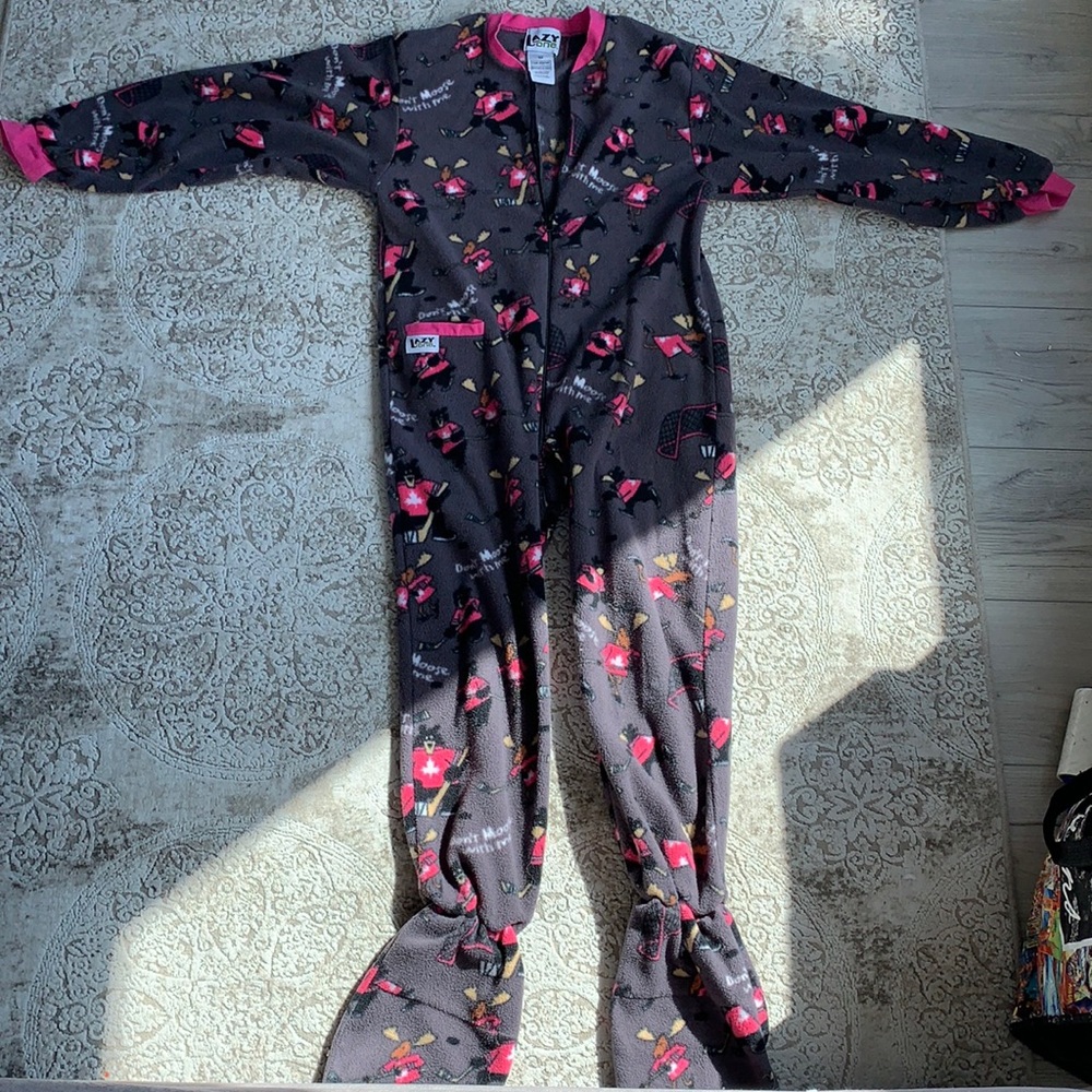Lazy One Hockey Kids & Youth Pink Onesie